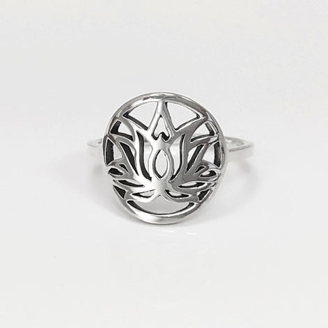 Bague Lotus, argent 925, bijou spirituel bouddhiste zen, bague yoga, bague mandala, bague chakra ouvert, cadeau esprit oriental asiatique