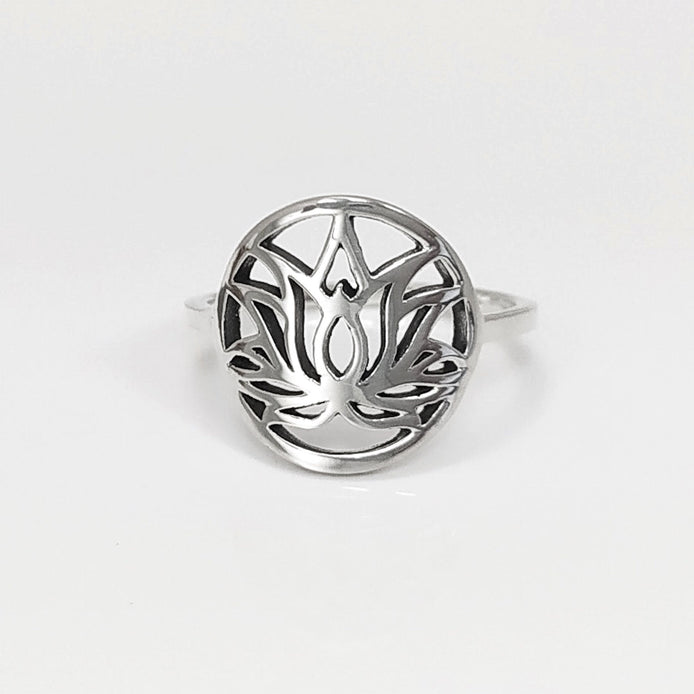 Bague Lotus, argent 925, bijou spirituel bouddhiste zen, bague yoga, bague mandala, bague chakra ouvert, cadeau esprit oriental asiatique