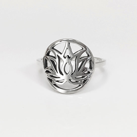 Bague Lotus, argent 925, bijou spirituel bouddhiste zen, bague yoga, bague mandala, bague chakra ouvert, cadeau esprit oriental asiatique