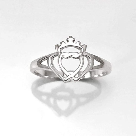 Sterling Silver Coeur de Vendée Double Heart Ring, French Traditional Souvenir Jewelry