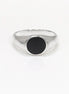 Round Signet Ring, Sterling Silver, Black Round Onyx Stone, Christmas gift, Pinky Signet Ring, Popular Unisex Jewelry