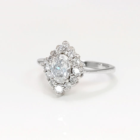 Handmade Sterling Silver Marquise Ring • Diamond CZ Engagement Ring