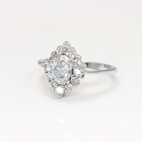 Handmade Sterling Silver Marquise Ring • Diamond CZ Engagement Ring