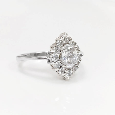 Handmade Sterling Silver Marquise Ring • Diamond CZ Engagement Ring