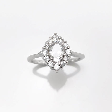 Handmade Sterling Silver Marquise Ring • Diamond CZ Engagement Ring