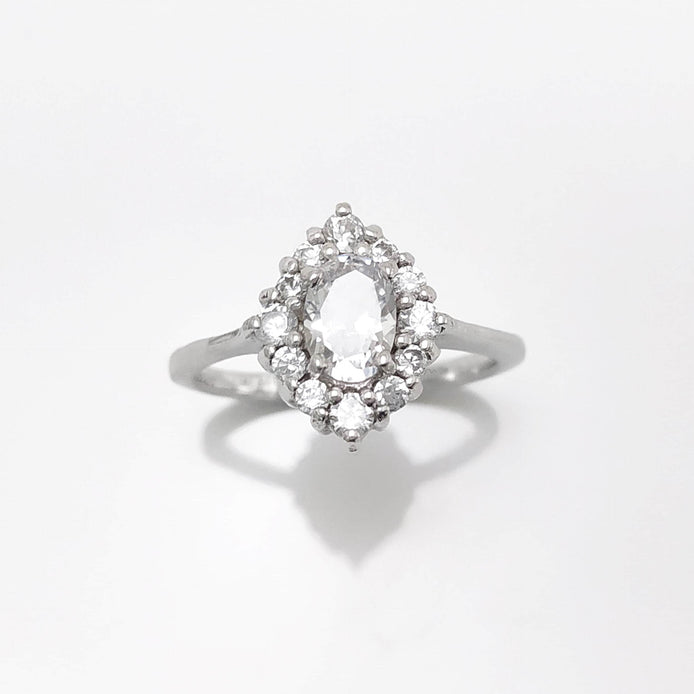 Handmade Sterling Silver Marquise Ring • Diamond CZ Engagement Ring