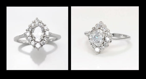 Handmade Sterling Silver Marquise Ring • Diamond CZ Engagement Ring