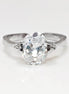 Oval Solitaire Ring, Sterling Silver, Original Oval Setting Ring, 1.5ct White Clear Stone (CZ), Modern Design Jewelry