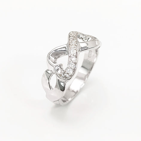 Sterling Silver Heart Infinity Ring • Eternity Promise Band