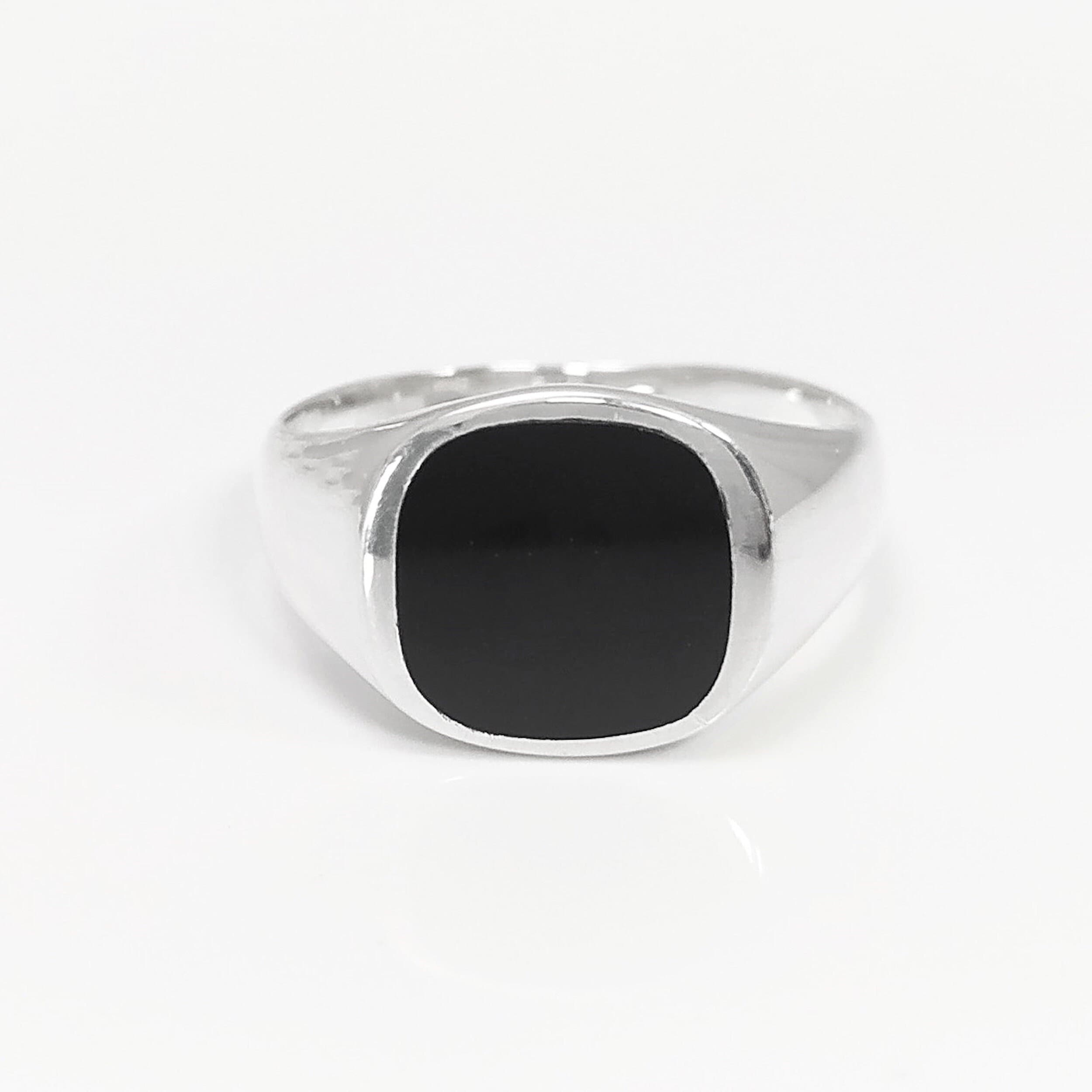 Sterling Silver Black Onyx Signet Ring – Modern Hipster Jewelry