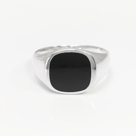 Sterling Silver Black Onyx Signet Ring – Modern Hipster Jewelry