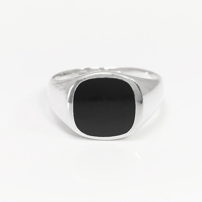 Sterling Silver Black Onyx Signet Ring – Modern Hipster Jewelry