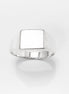 Sterling Silver Cushion Square Signet Ring, Modern Hipster Jewelry