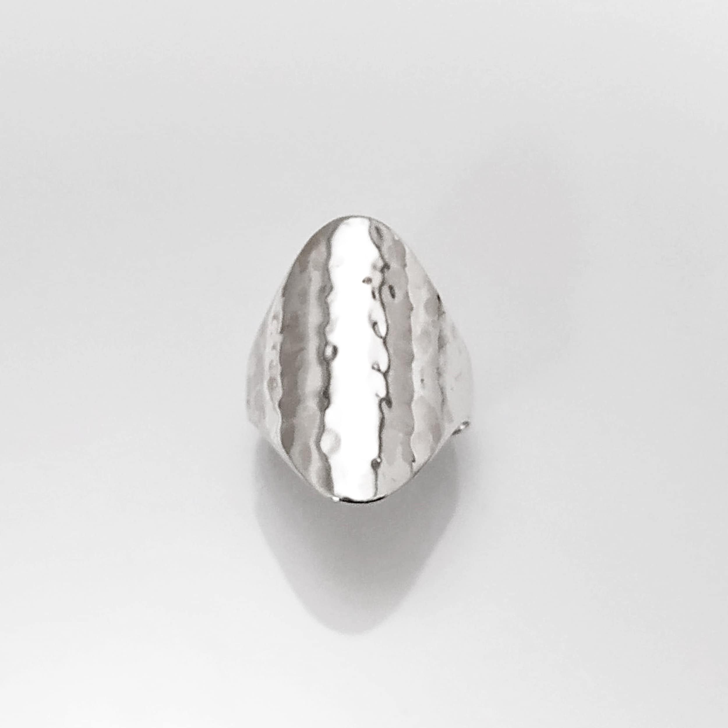 Hammered Ring, Sterling Silver, Oval Armor Ring, Dimpled Textured Ring, Designer Modern Ring, Minimalist Ring, gift idea for her