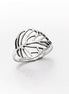 Leaf Ring, Sterling Silver, Rubber Ficus Plant Ring, Filigree Branch, Skeleton Leaf Veins Ring, Tropical, Nature, Greenery Jewelry