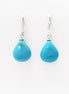BLUE Turquoise stone 925 Earrings - Sterling Silver Drop Earrings - Blue Stone - Turquoise Silver Earrings - Modern - Dangly Turquoise