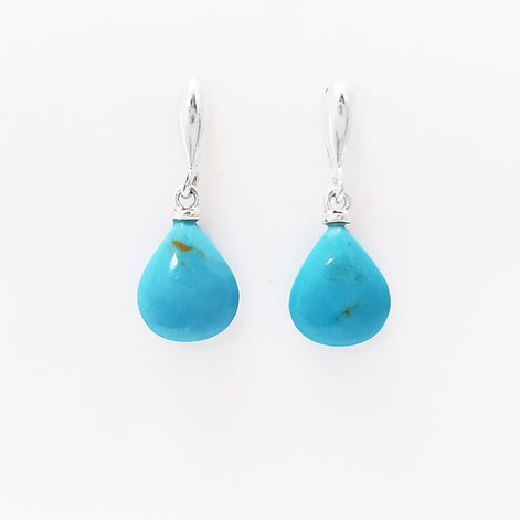 BLUE Turquoise stone 925 Earrings - Sterling Silver Drop Earrings - Blue Stone - Turquoise Silver Earrings - Modern - Dangly Turquoise
