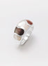 Beautiful MOP Wave Ring, Two Colors Shell Band Ring, Silver Ring, 925 Sterling Silver, Large Ring, Domed Silver Ring, Mother of Pearl.