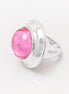 Pink cz Ring, Sterling Silver, Rose Round Domed Stone, flying saucer Ring, Statement Modern original Design Jewelry