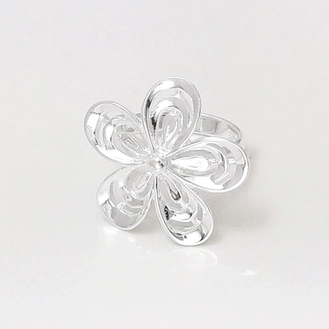 Stunning Silver Ring, 925 Big Flower Ring, Sterling Silver, Wide Flowers Petals Jewelry, Nature Inspired Ring, Unique Women's Flower Ring