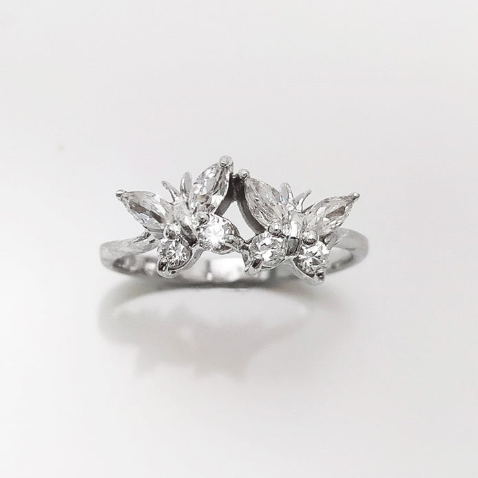 Butterfly Ring, Sterling Silver, Clear White Stones (CZ), Designer Butterflies Jewelry, Fashion Ring, Gift for Her, Bright Ring