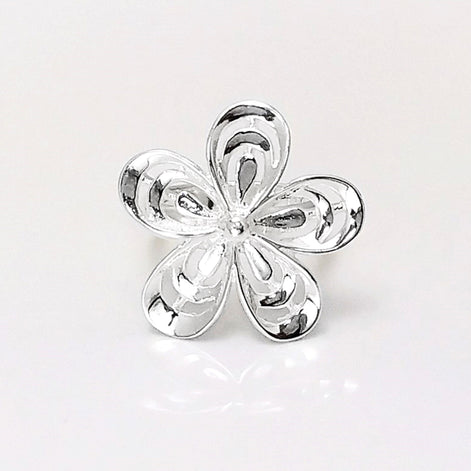 Stunning Silver Ring, 925 Big Flower Ring, Sterling Silver, Wide Flowers Petals Jewelry, Nature Inspired Ring, Unique Women's Flower Ring