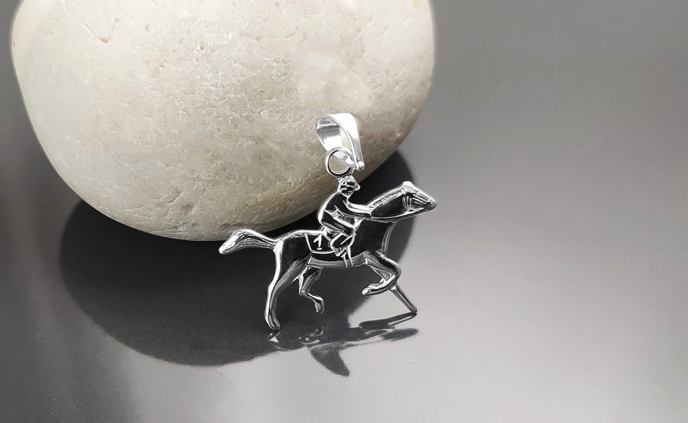 Galloping horse pendant, sterling silver, wild horse gallop, equine gift, equestrian rider jewelry, riding animal necklace, cowboy jewelry