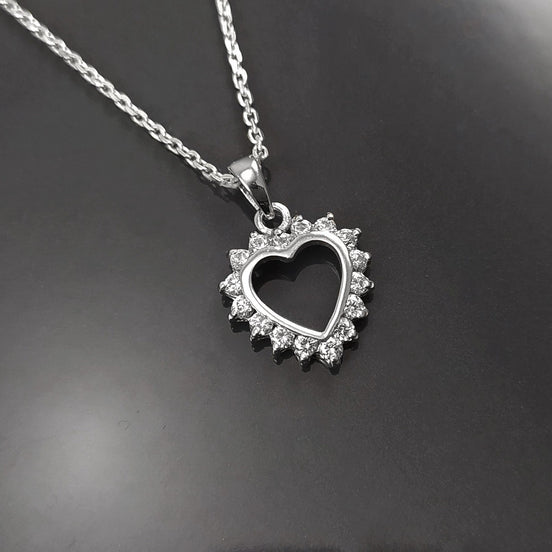 Heart Necklace, Sterling Silver, Zirconias Cz, Small Love Heart Charm, Valentine's Day Gifts, Mother's day gift