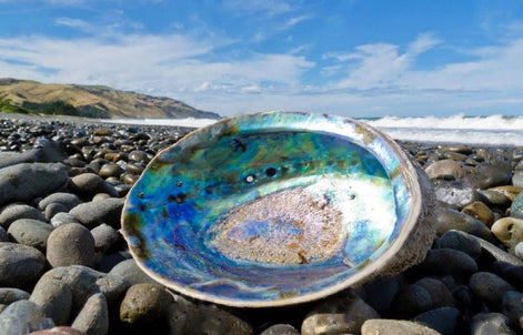 Abalone Flat Oval Ring, Sterling Silver Genuine PAUA Shell Mother of Pearl with Rainbow Reflection, Modern Minimalist Style