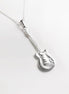 Guitar Pendant, Sterling Silver, Musician Rock Guitarist Jewelry, Electric Bass Guitar Necklace, Gift for Music Player,