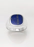 Lapis Lazuli Signet Ring • Sterling Silver Band • Minimalist Statement Jewelry • Modern Gift