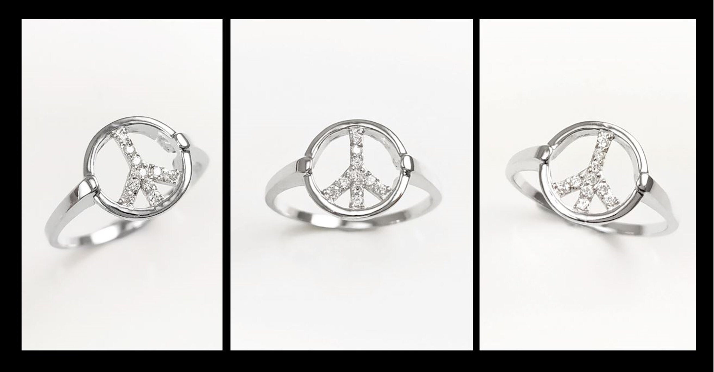 Peace and Love Ring • Solid 925 Silver • Bohemian Chic Ring • 70s Boho Jewelry