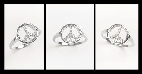 Peace and Love Ring • Solid 925 Silver • Bohemian Chic Ring • 70s Boho Jewelry