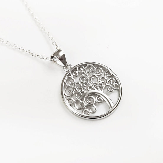 Tree of Life Necklace, Sterling Silver, Filigree Necklace, Nature Pendant, Woman Jewelry, Tree of Knowledge, Genealogical Tree Charm