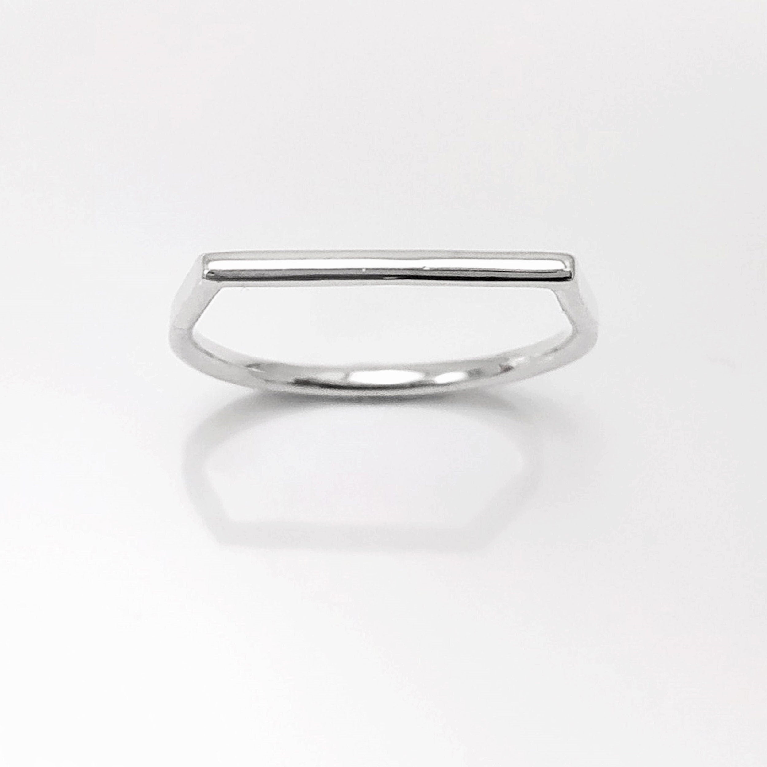 Barre band ring, sterling silver, Minimalist Ring, Thin Silver Ring, Horizontal Bar Ring, Dainty Modern Ring, Minimal Geometric Jewelry
