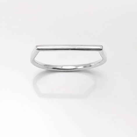 Barre band ring, sterling silver, Minimalist Ring, Thin Silver Ring, Horizontal Bar Ring, Dainty Modern Ring, Minimal Geometric Jewelry