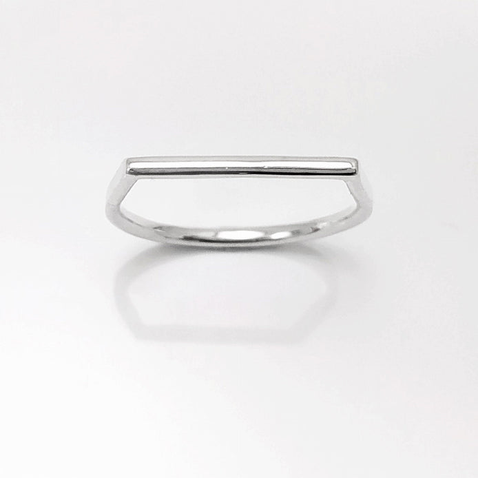 Barre band ring, sterling silver, Minimalist Ring, Thin Silver Ring, Horizontal Bar Ring, Dainty Modern Ring, Minimal Geometric Jewelry