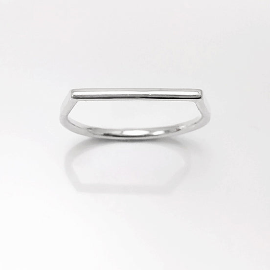 Barre band ring, sterling silver, Minimalist Ring, Thin Silver Ring, Horizontal Bar Ring, Dainty Modern Ring, Minimal Geometric Jewelry