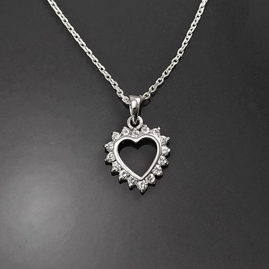 Heart Necklace, Sterling Silver, Zirconias Cz, Small Love Heart Charm, Valentine's Day Gifts, Mother's day gift