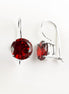 Red cz 925 Silver Dangle Earrings, RED Solitaire Stone Earrings, 6ct Lab Diamonds simulant (CZ), Birthday gift, Sterling Silver Jewelry.