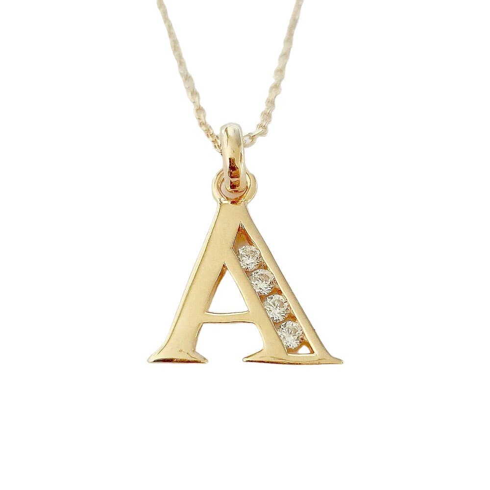 Letter pendant for necklace, 18K Plated Gold, Cz stones, charm alone, letters A B C D E F G H J K L M N O P Q R S T U V W X Y Z