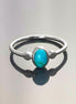 Small turquoise Ring, Sterling Silver, Blue Turquoise , Small Oval Domed Stone , Modern Minimalist Everyday Style jewelry, woman gift