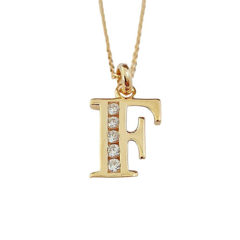 Letter pendant for necklace, 18K Plated Gold, Cz stones, charm alone, letters A B C D E F G H J K L M N O P Q R S T U V W X Y Z