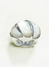 White Domed Ring, Sterling Silver, Mother-of-Pearl Shell Ring, Statement jewelry, Wide stone large band ring, Pearl Ring