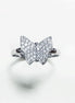 Butterfly Ring, Sterling Silver, Clear White Stones (CZ), Designer Butterflies Jewelry, Fashion Ring, Gift for Her, Bright Ring