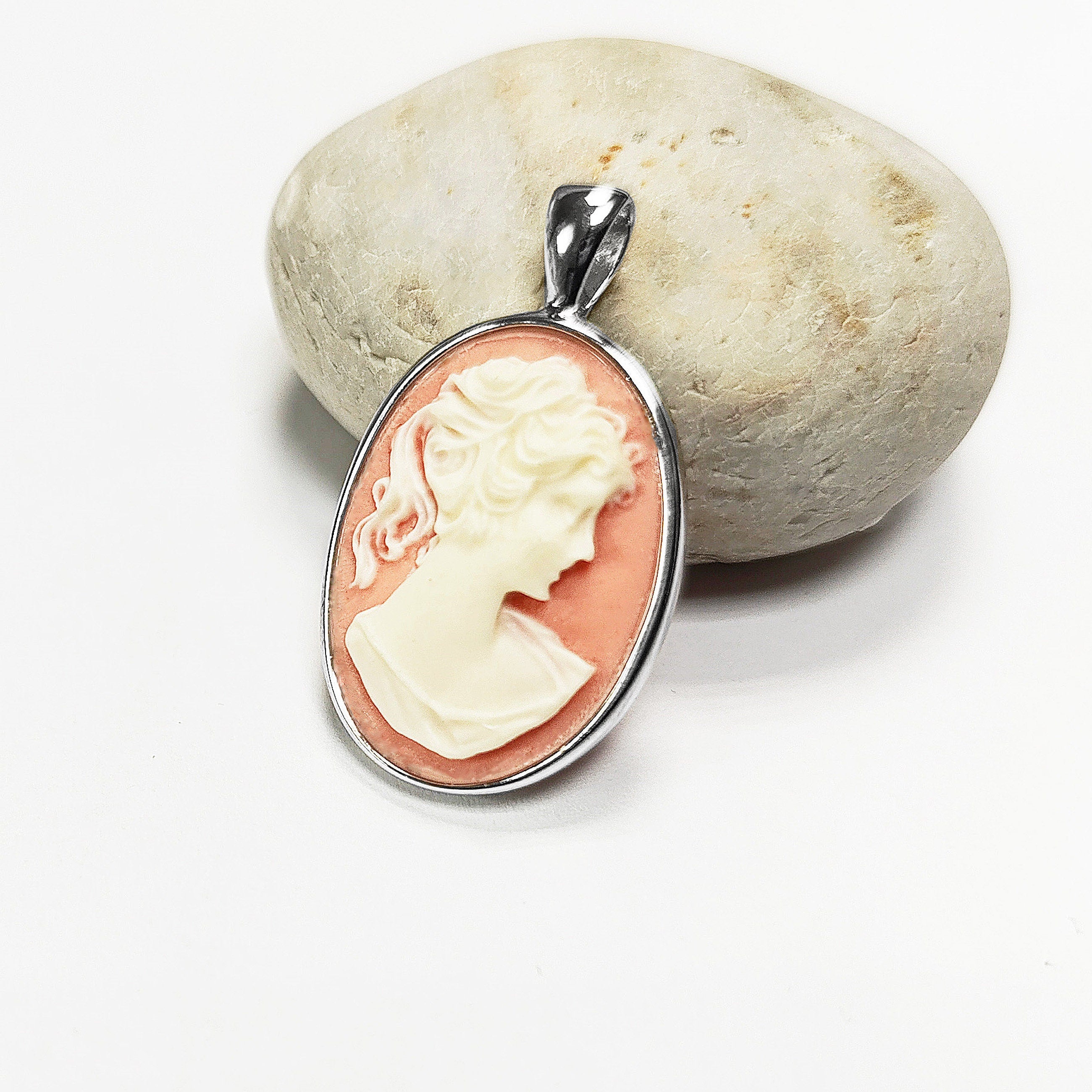 Sterling Silver Cameo Earrings – Vintage Victorian Portrait Jewelry