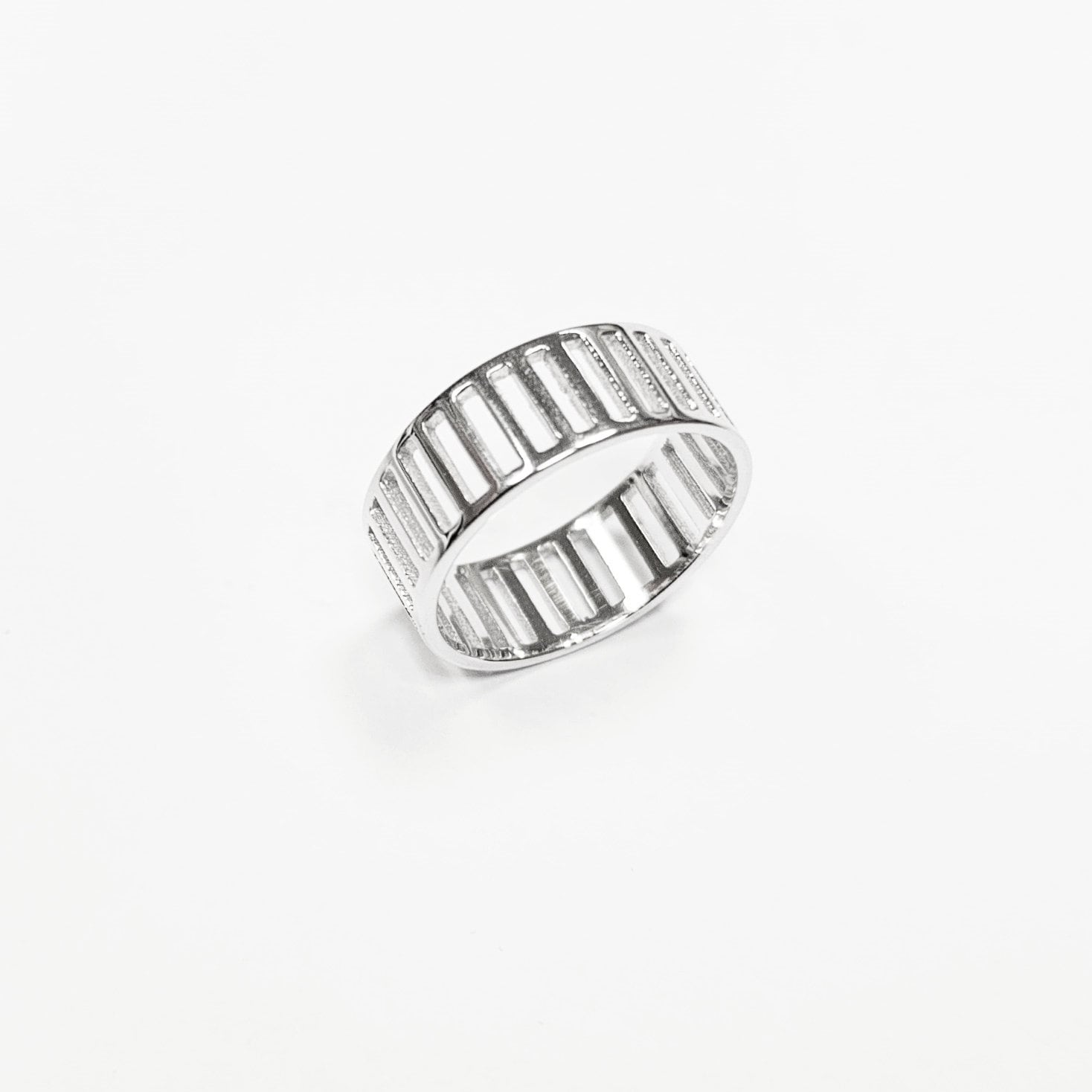 Geometric Bar Ring by KRAMIKE • Sterling Silver • Modern & Minimalist Wide Band • Perfect Jewelry for Everyday Style • Gift for Her • KR234