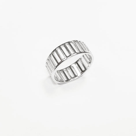 Geometric Bar Ring by KRAMIKE • Sterling Silver • Modern & Minimalist Wide Band • Perfect Jewelry for Everyday Style • Gift for Her • KR234