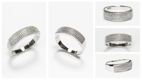 Hammered dotted lines Ring, Sterling Silver, Armor Band, Dimpled Textured Ring, Designer Modern Ring, Minimalist Ring, gift idea for her