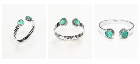 Green open striped ring, sterling silver, round amazonite stones, textured stripes lines band, designer modern stone jewelry, woman gift